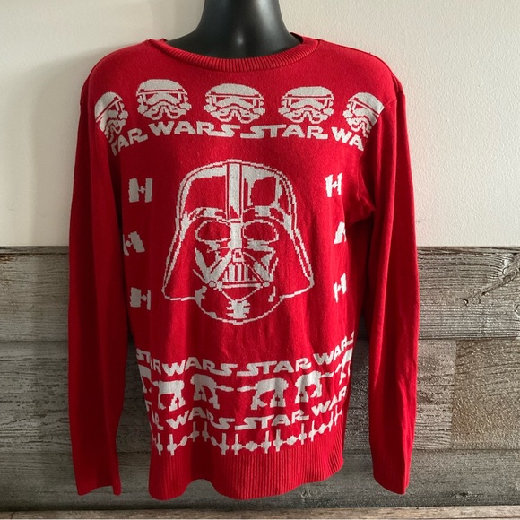 Star Wars Sweaters - Star Wars Darth Vader Stormtroopers Ugly Christmas Sweater Sz Large Unisex (F1)